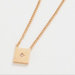Brand New Madewell Small Square Pendant Necklace - NWT